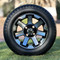 12" ATLAS Machined/ Gloss Black Aluminum Wheels and 215/50-12 Low Profile DOT Tires Combo