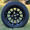 12" TITAN Gloss Black Aluminum Wheels and 215/40-12 Low Profile DOT Tires