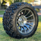 12" TITAN Gunmetal Aluminum Wheels and 20x10-12 DOT All Terrain Tires Combo