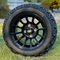 12" TITAN Black Aluminum Wheels and 20x10-12 DOT All Terrain Tires