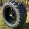 12" Venom Gloss Black Aluminum Wheels and 20x10-12" Mud Crawler All Terrain Tires Combo - Set of 4