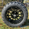 12" Venom Gloss Black Aluminum Wheels and 20x10-12" Mud Crawler All Terrain Tires Combo - Set of 4