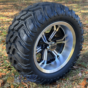 12" Transformer Machined/Black Aluminum Wheels and 20x10-12" Mud Crawler All Terrain Tires Combo - Set of 4