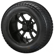 12" STORM TROOPER Black Wheels and 215/40-12" Low Profile DOT Tires - Set of 4