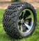 12" BULLITT Machined / Black Wheels and 20x10-12" DOT All Terrain Tires Combo - Set of 4