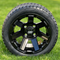 12" ATLAS Gloss Black Aluminum Wheels and 215/40-12 Low Profile DOT Tires Combo - Set of 4