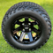 12" ATLAS Gloss Black Aluminum Wheels and 23" All Terrain Tires Combo - Set of 4