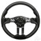 Club Car Onward / Tempo 13" Aviator-5 Black Grip Golf Cart Steering Wheel w/ Black Aluminum Spokes (Fits all Years)