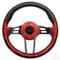 Club Car Onward / Tempo 13" Aviator4 Red Grip Golf Cart Steering Wheel w/ Black Spokes