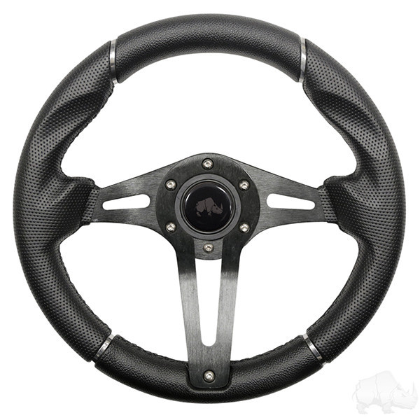 13" CHALLENGER BLACK Club Car Onward / Tempo Golf Cart Steering Wheel