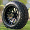 14" SPARTAN Black / Milled Aluminum Wheels and 23x10-14 DOT All Terrain Tires Combo