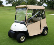 WHEAT Sunbrella 3-Sided Custom Over-The-Top Enclosure (Fits All Carts!)