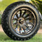14" MAVERICK Metallic Bronze Aluminum Wheels and 23x10-14 DOT All Terrain Tires Combo