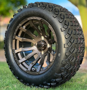 14" MAVERICK Metallic Bronze Aluminum Wheels and 23x10-14 DOT All Terrain Tires Combo