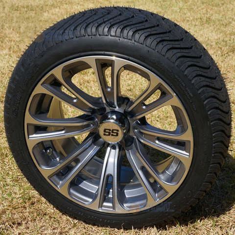 14" VECTOR Aluminum Wheels and DOT Low Profile Tires Combo