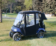 Evolution Classic 2 Pro Enclosure / Golf Cart Cover - DoorWorks Hinged Hard Door (BLACK, Sunbrella Material)