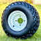 EXCEL 8" White Steel Wheels and Sahara Classic 18x9.5-8" DOT All Terrain Golf Cart Tires Combo