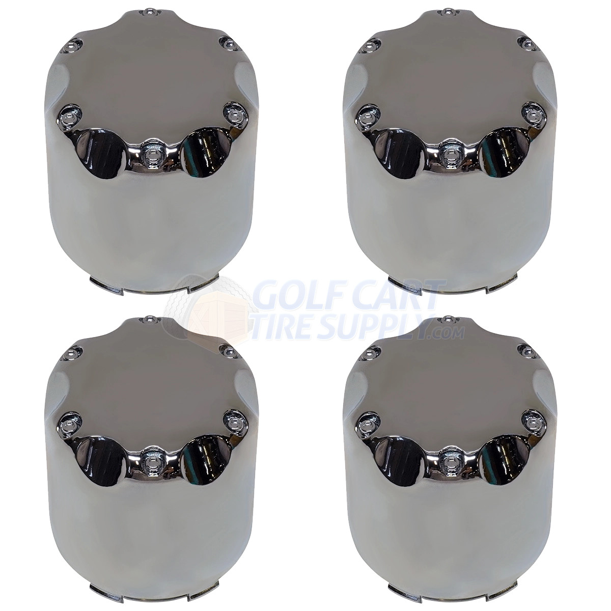 Chrome SnapIn Golf Cart Center Caps w/ No Logo 2.65" for All Carts GCTS