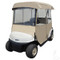 Deluxe Driveable 2-passenger Golf Cart Enclosure - Standard Factory Tops - TAN
