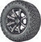 12" Madjax ILLUSION Wheels and 23" All Terrain Golf Cart Tires Combo - Set of 4 - SILVER