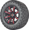 12" Madjax ILLUSION Wheels and 23" All Terrain Golf Cart Tires Combo - Set of 4 - RED