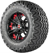 Madjax MIRAGE Wheels and 23" All Terrain Golf Cart Tires Combo - Set of 4 - RED