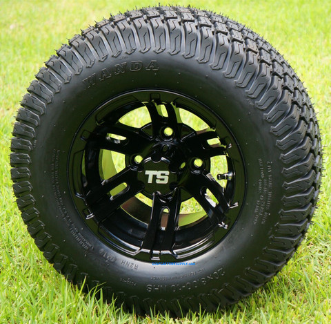 10" BULLDOG Black Wheels and 20x8-10" TURF Tires Combo