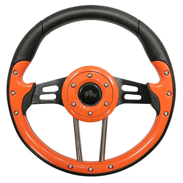 13" Aviator4 Orange Grip EZGO Golf Cart Steering Wheel w/ Black