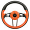 EZ-GO 13" Aviator-4 Orange Grip Golf Cart Steering Wheel w/ Black Spokes