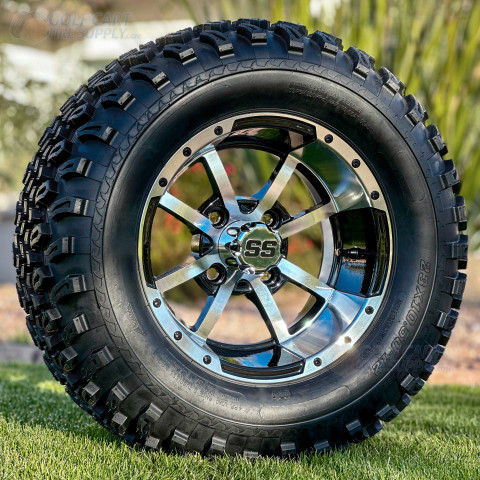 12" STORM TROOPER Machined/ Black Wheels and 23x10.5-12" All Terrain Tires Combo
