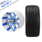 12" TEMPEST Machined/ Anodized Wheels and 215/35-12 Low Profile DOT Tires Combo - WHITE / BLUE