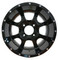 12" STALKER Black Aluminum wheels and 23" All terrain tires combo