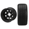 12" Black Steel Window Wheels and 215/35-12 Low Profile DOT Tires Combo