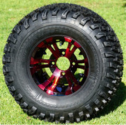 10" VAMPIRE Red/Black Wheels and 22" All Terrain Tires Combo