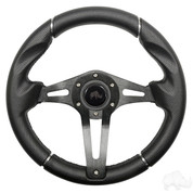Yamaha 13" CHALLENGER Black Brushed Aluminum Golf Cart Steering Wheel