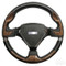 Yamaha 13" BONNEVILLE Woodgrain/Black Aluminum Golf Cart Steering Wheel