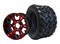 12" VAMPIRE Red/ Black Aluminum Wheels and 22x11-12 Crawler All Terrain Tires
