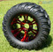 12" VAMPIRE Red/ Black Aluminum Wheels and 22x11-12 Crawler All Terrain Tires