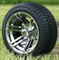 12" TERMINATOR Chrome and 215/40-12 DOT Tires combo