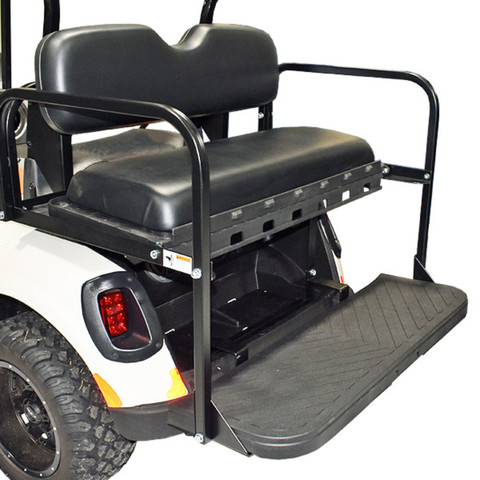 EZGO RXV GTW STEEL Golf Cart Rear Seat Kit - BLACK - Flip Seat w/ Cargo Bed 
