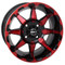 14" STI HD6 Radiant RED Wheels & 215/35-14 Tires Combo