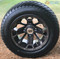 12" BLACKJACK Metallic Bronze Golf Cart Wheels and 215/50-12" ComfortRide DOT Golf Cart Tires