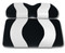 MADJAX Wave Two Tone Rear Seat Covers - Black & White