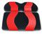 MADJAX Wave Two Tone Rear Seat Covers - Black & Red