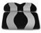 MADJAX Wave Two Tone Rear Seat Covers - Black & Silver