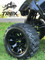 12" BLACKJACK Gloss Black Aluminum Wheels and 20x10-12" DOT All Terrain Tires Combo