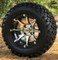 12" TREX BANSHEE Machined/ Black Aluminum wheels and 23" All terrain tires combo