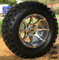 12" BANSHEE Gunmetal/ Machined Aluminum wheels and 23" All terrain tires combo