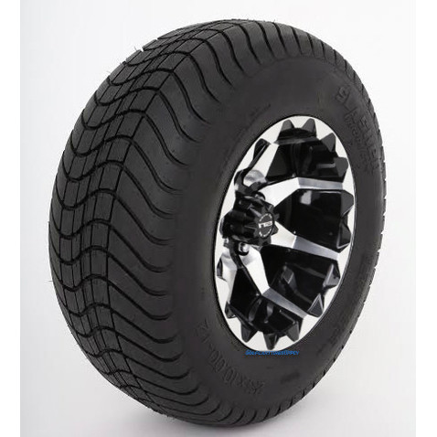 12" STI HD6 Machined/ Black Wheels and 23" DOT Street Tires - Set of 4
