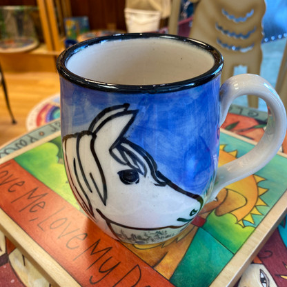 White Horse Ceramic Mug Handmade in the USA